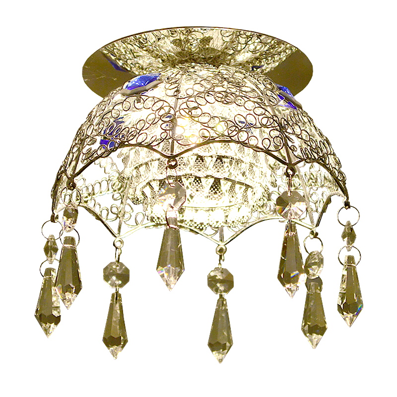 水晶现代时尚过道走廊灯创意led入户玄关灯暗装射灯吊珠灯明装灯