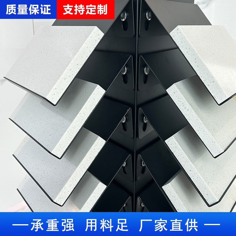 石材旋转展示架瓷砖瓷片样品大理石样块台面展架石英石小样陈列架