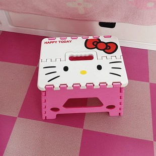 大脸itty猫板凳卡通加厚塑料折叠椅子儿童家用便携式 小板凳
