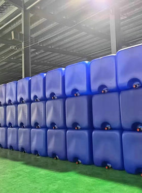 吨桶内胆白色蓝色塑料桶 方形带盖食品级塑料水桶蓝色方桶涂料桶