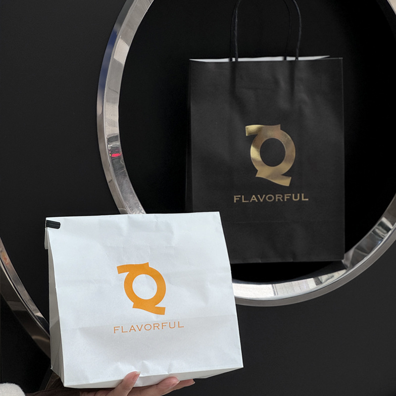 网红烘焙面包甜品蛋糕店打包袋包装牛皮纸袋手提袋纸袋定印刷logo