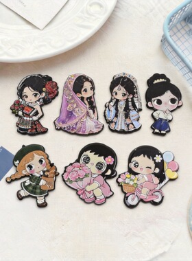 新款卡通少女醋酸片手工diy手机