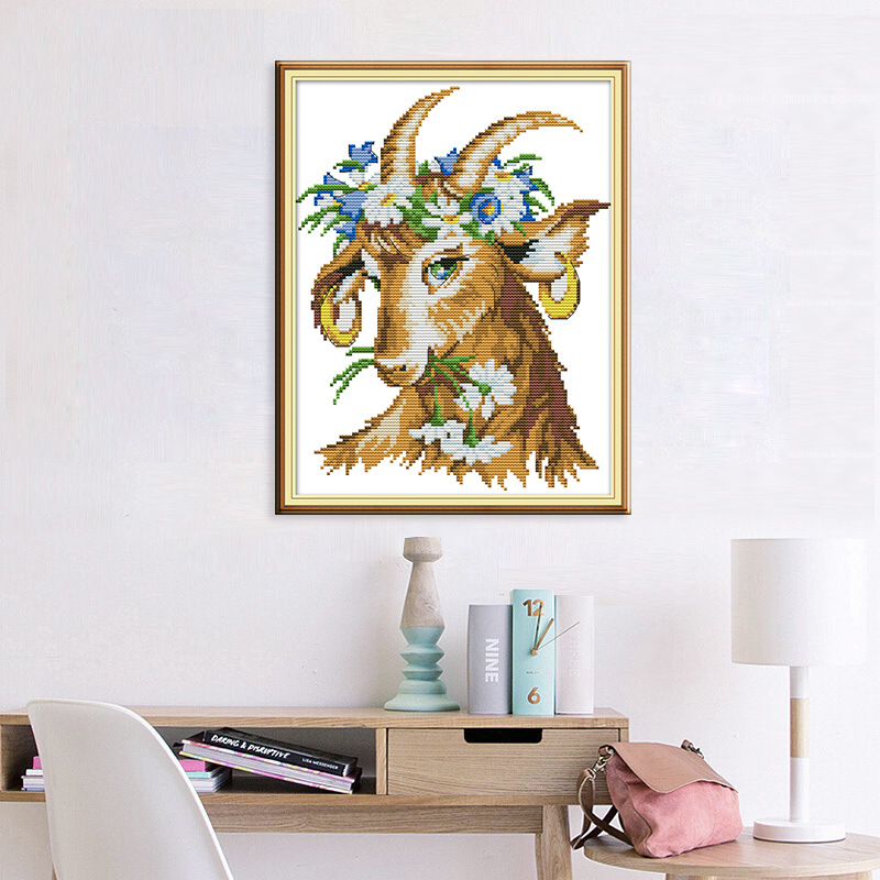 欢乐99十字绣印花爱美小羊客厅现