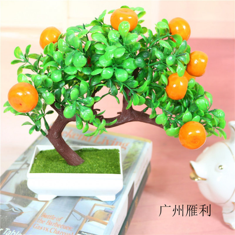 新款桌面摆设橘子仿真花田园装饰