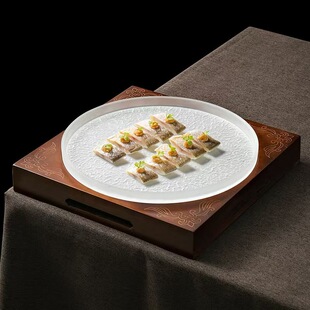 日式圆形装和牛烤肉塔塔火锅甜品前菜玻璃冰盘冷菜位上碟酒店餐具