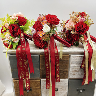 韩式新娘手捧花仿真花束假花婚礼接亲秀禾搭配摄影结婚装饰道具