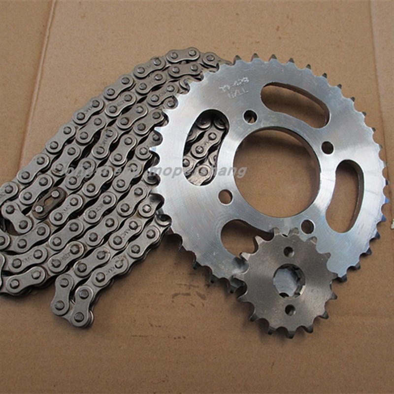 摩托车链条捷达125链盘JD125大小牙盘齿轮链轮套链三件套链盘