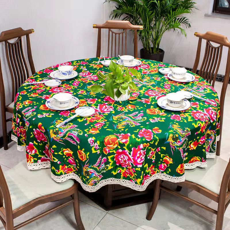 新农家院印染兰花布料东北花布桌布椅糊墙乡村土菜馆民族风情