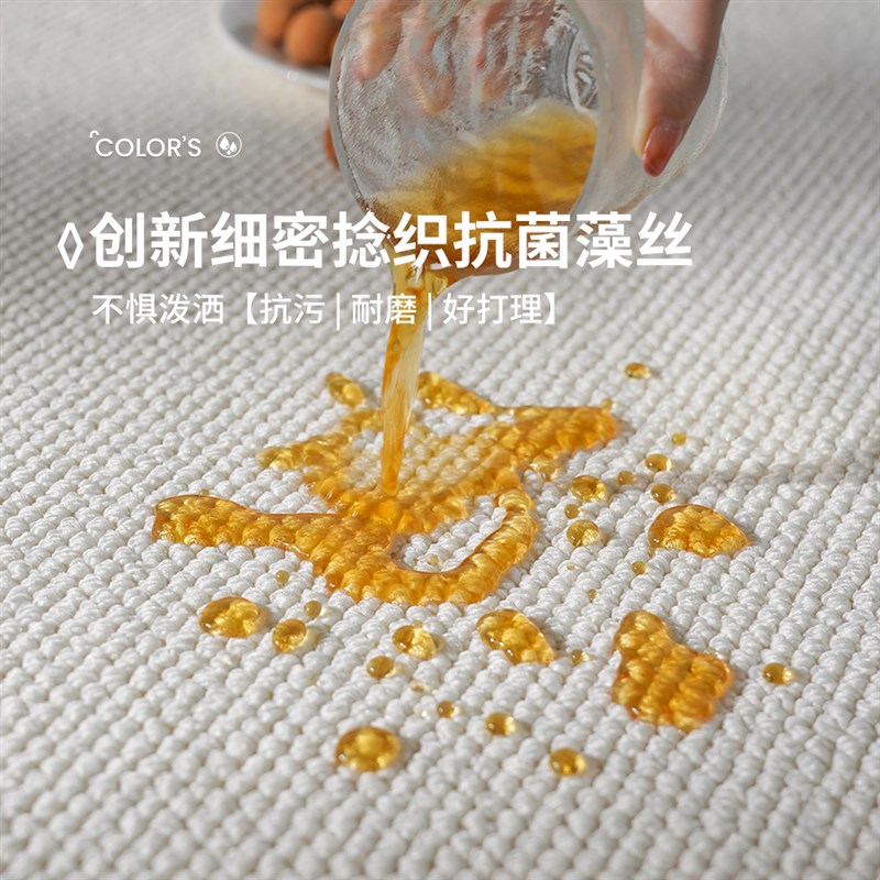 AOVOC 圆形地毯客厅高级防水卧室床边沙发茶几轻毯奢家用新款纯色