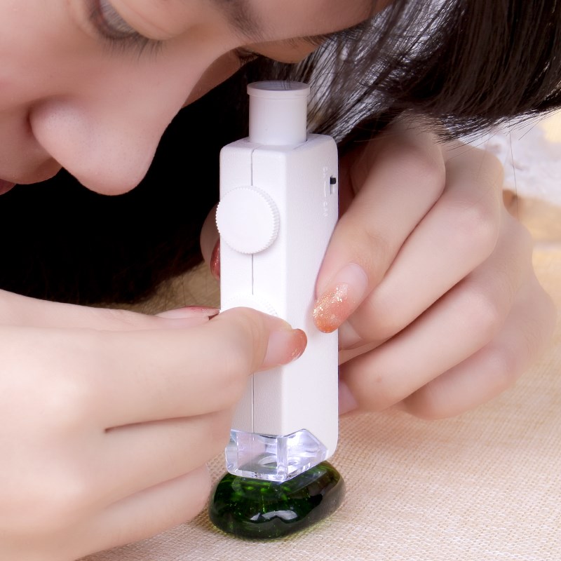 拜斯特160倍放大镜带灯便携手持式200倍显微镜瓷器翡翠珠宝鉴定等