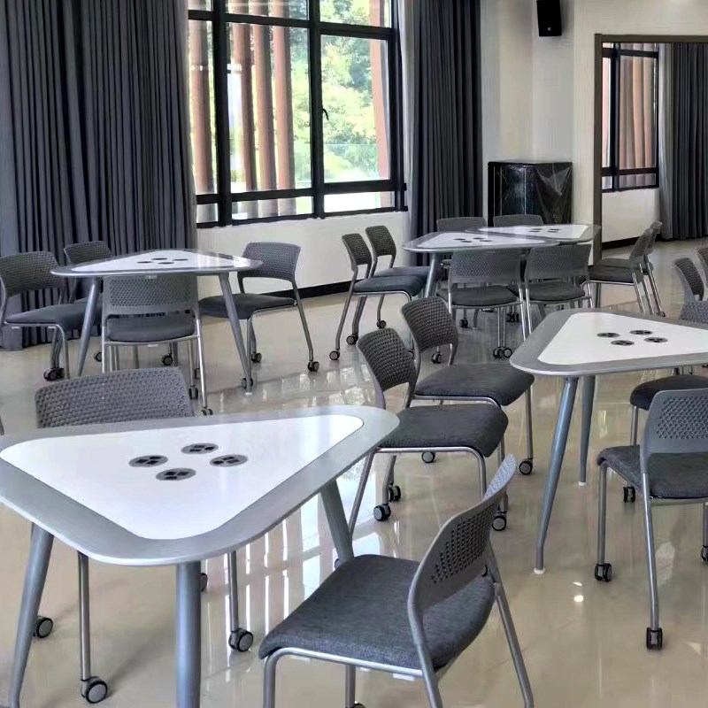 会议培训椅带写字板办公职员电脑洽谈扶手椅家用学生座椅靠背