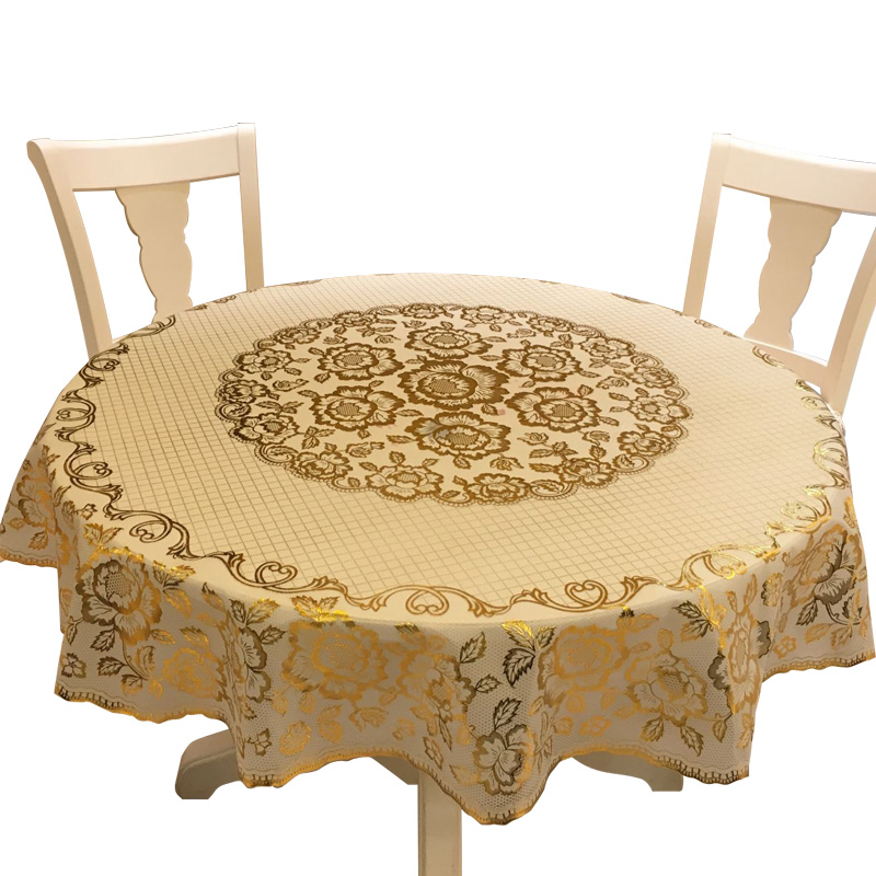 防水防油防烫免洗PC家用塑料餐桌布饭店大圆形桌布酒店圆桌布