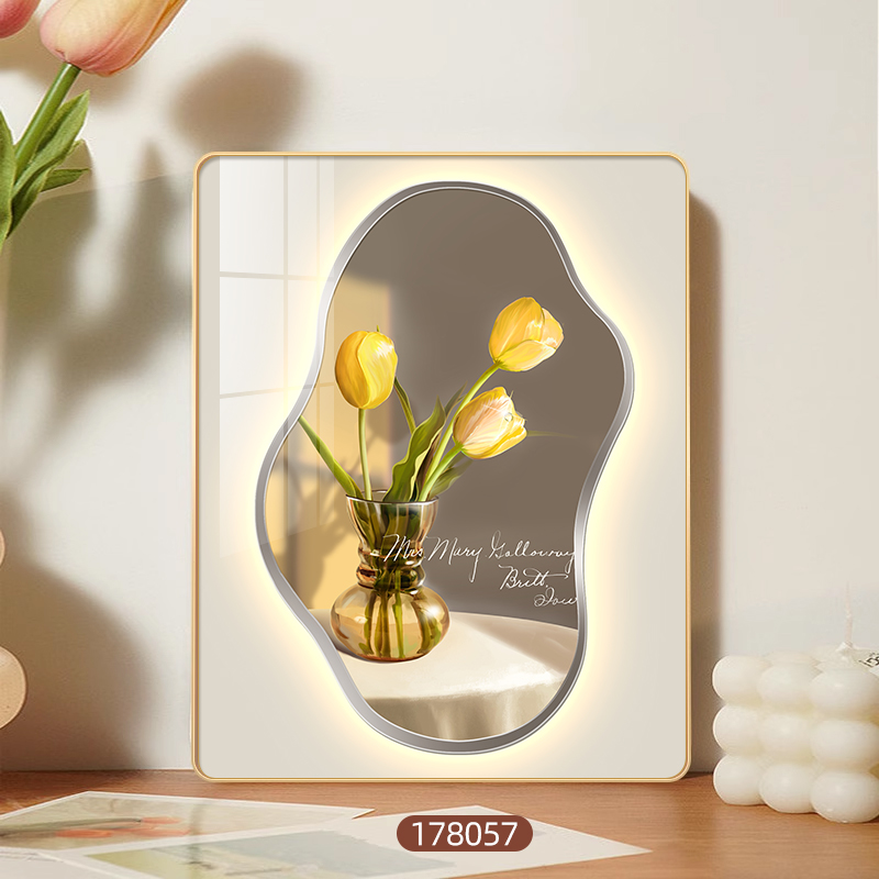 现代简约桌面摆画高级感花朵装饰画电视柜摆件牀头柜艺术摆台挂画