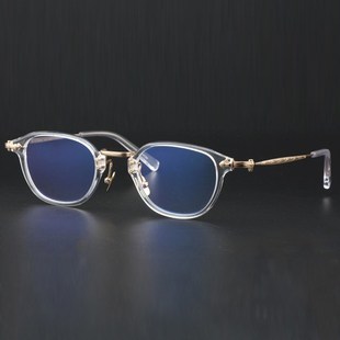 复古眼睛近视眼镜手工镜框超轻方框眼镜大脸舒适黑框配近视镜5058