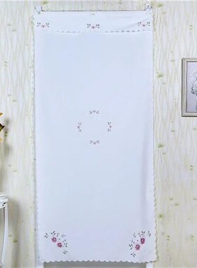 白色门帘子 饭酒门帘子 卧x室帘厨房帘卫生间帘绣花布艺门帘长帘