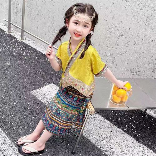 傣族服装男女童云南旅游少数民族服西双版纳舞蹈服幼儿园表演服