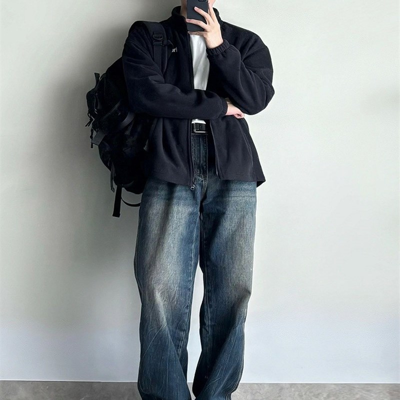 男装高级感穿搭套装秋季新款衣服夹克外套男生春秋酷帅穿搭牛仔裤