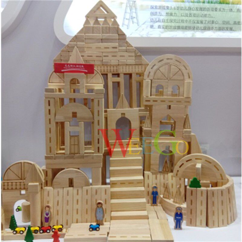 小班中班大班主题积木518片398片592片儿童建构橡胶.木安吉积木
