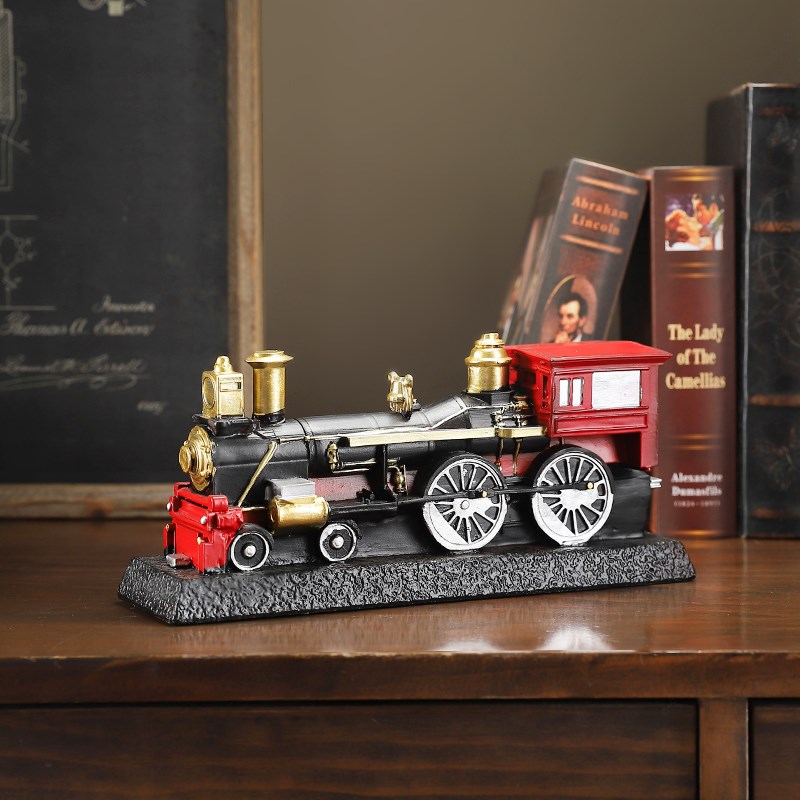 复古怀旧火车高端大气上档次现代简约酒柜汽车摆件客厅工艺品摆设