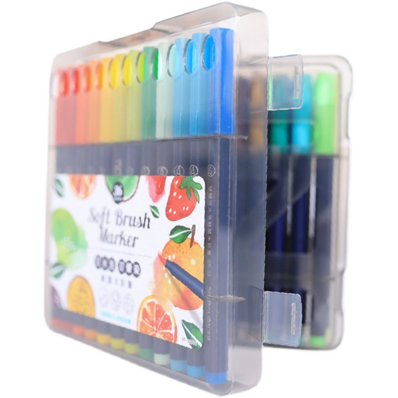 雄狮软头水彩笔2色3色可水洗画笔学生美术绘画用彩色文具用品