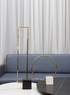 简约现代几何形金属工艺品摆饰客厅桌面玄关酒柜样板房家居装饰品