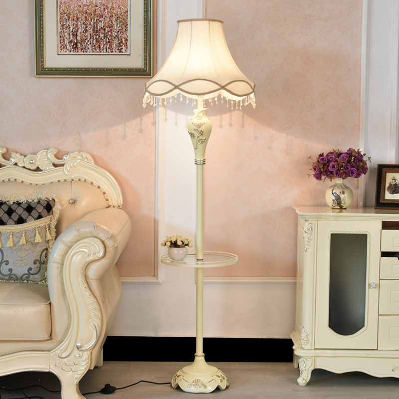 欧式落地灯创意客厅立式地灯脚踏开关时尚个性田园卧室装饰高台灯