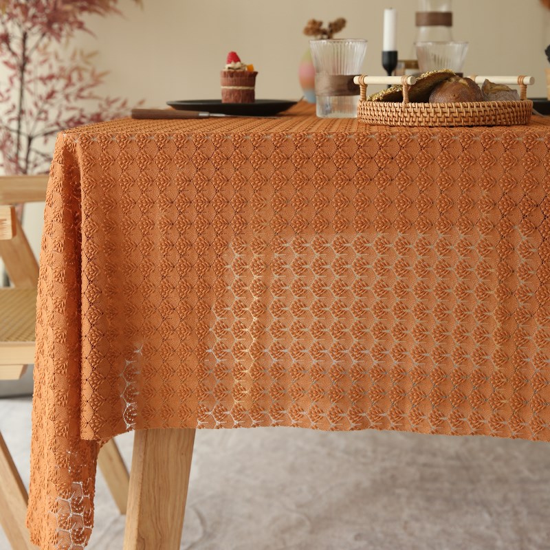 中古洋房法式乡村复古高级感桌布长方形蕾丝茶几餐台布拍摄背景布