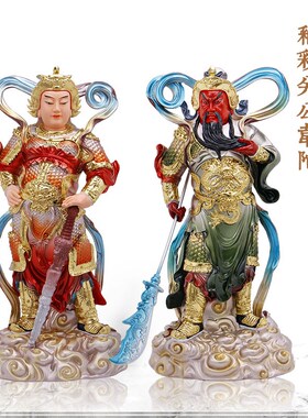 善缘堂伽蓝韦陀菩萨关公武财神护法树脂彩绘神像家用寺院佛堂摆件