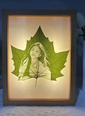梧桐树叶雕刻定制照片女生纪念礼品叶子教师节生日情人节叶雕礼物