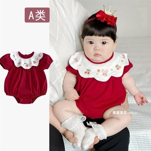 夏天超萌一周岁礼服 薄款 女宝宝夏装 公主婴儿衣服包屁满月百天夏季