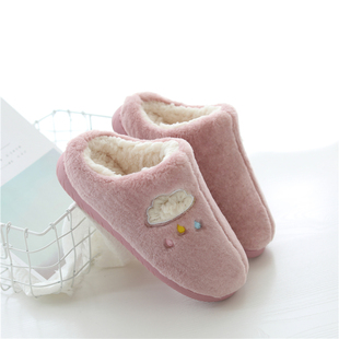 秋冬季棉拖鞋女式k加绒保暖居家鞋厚底月子拖鞋防滑室内软底托鞋