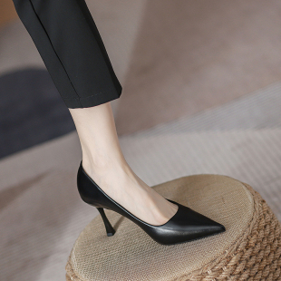 礼仪高跟鞋e女大码软底久站不累脚空乘正装通勤职业工作鞋黑色单