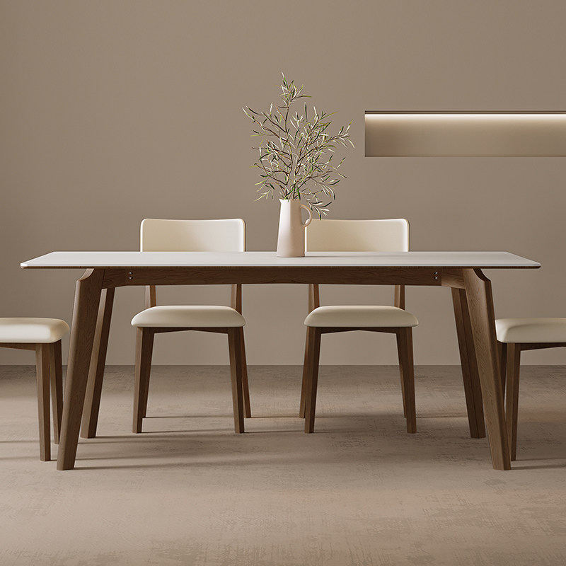 德利丰岩板餐桌椅组合北欧现代简约小户型家用白蜡木实木吃饭桌子,住宅家具,岩板餐桌,淘宝优惠券,粉丝福利购,淘宝优惠卷