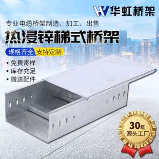 热浸锌桥架大跨距梯式喷塑托盘式防火槽式喷塑镀锌桥架200*100