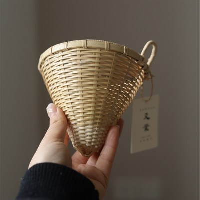 又葉 手艺人手作白竹 竹器竹编工艺编织手冲咖啡滤杯茶滤漏斗