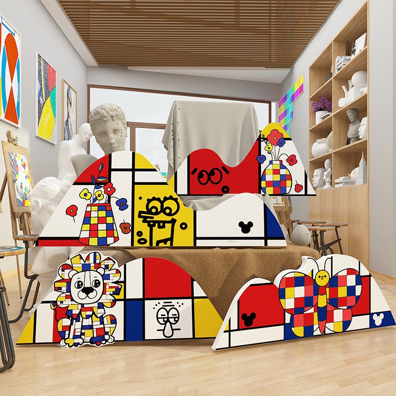 蒙德里安幼儿园墙面装饰环创主题成品材料文化画室U布置美术教室