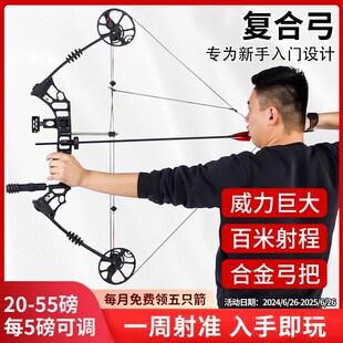 弓箭复合弓射击射箭户外t恶棍两用复合弓套装反曲弓美猎滑轮弓竞