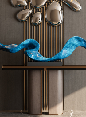 入户玄关造景摆件轻奢别墅酒店大堂创意现代艺术雕塑软装工艺品