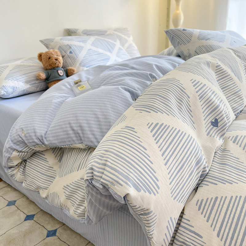 北欧风四件套全棉纯棉床单被套202E4新款学生宿舍床上用品四季通