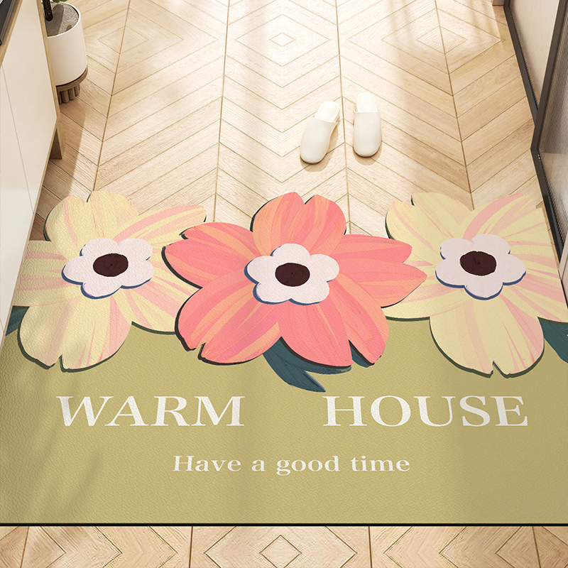 小清新花卉入户门地垫可裁剪家用门垫进门脚垫子玄关门口防滑地毯