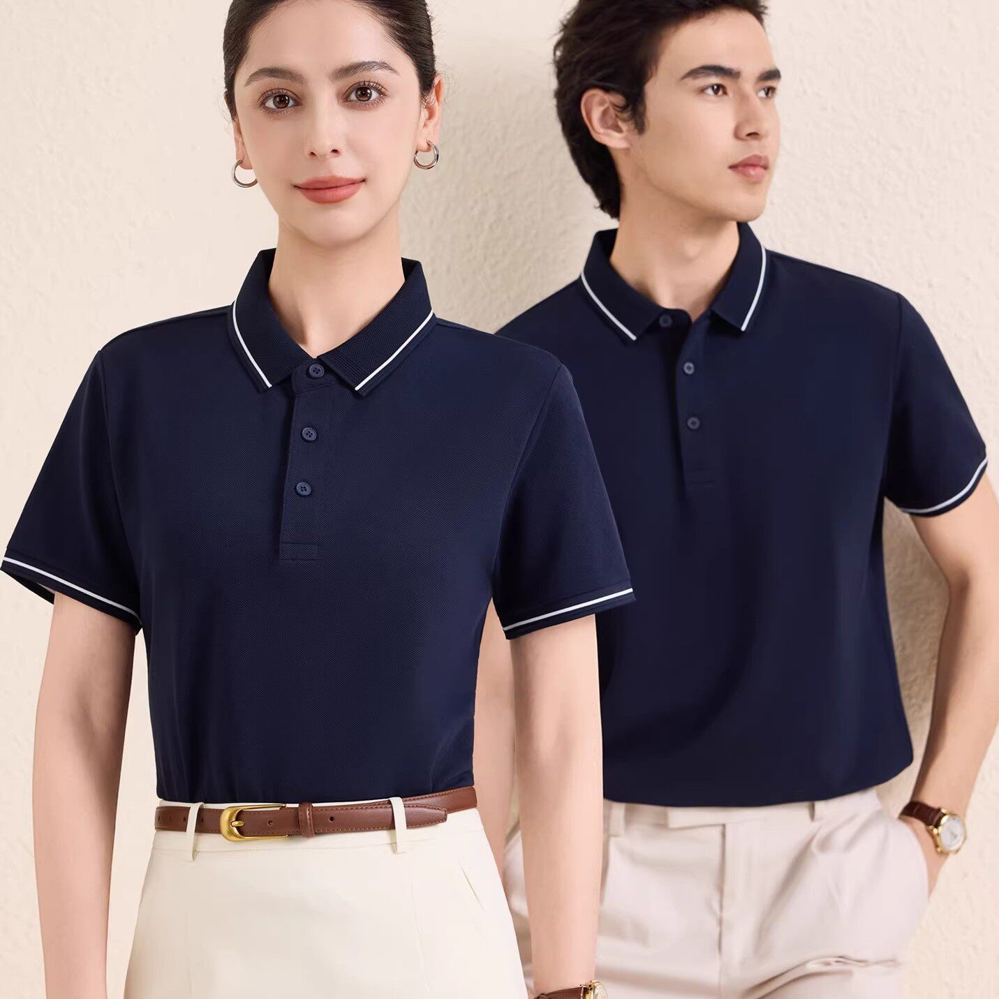 240克长绒棉夏季工作服短袖POLO衫企业商务白领团体工装t恤
