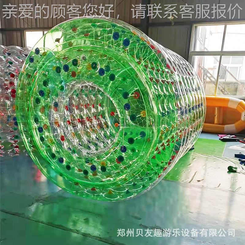 水景区上乐园双人明滚筒球多人激光水枪碰碰充船透手摇船气水上滚