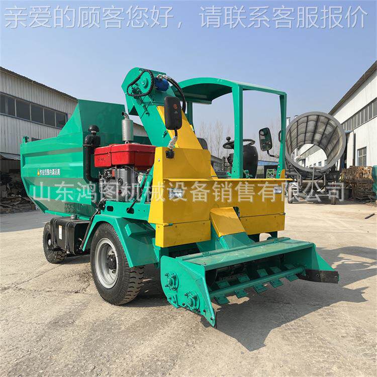 四驱自走式牛场清粪收车橡胶刮车板牛JFI粪清理粪便集四清轮运车