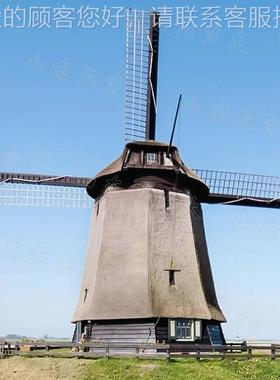 32933农村乡村设 美陈道具户外防腐木摆工艺品摆件 荷兰风车建景