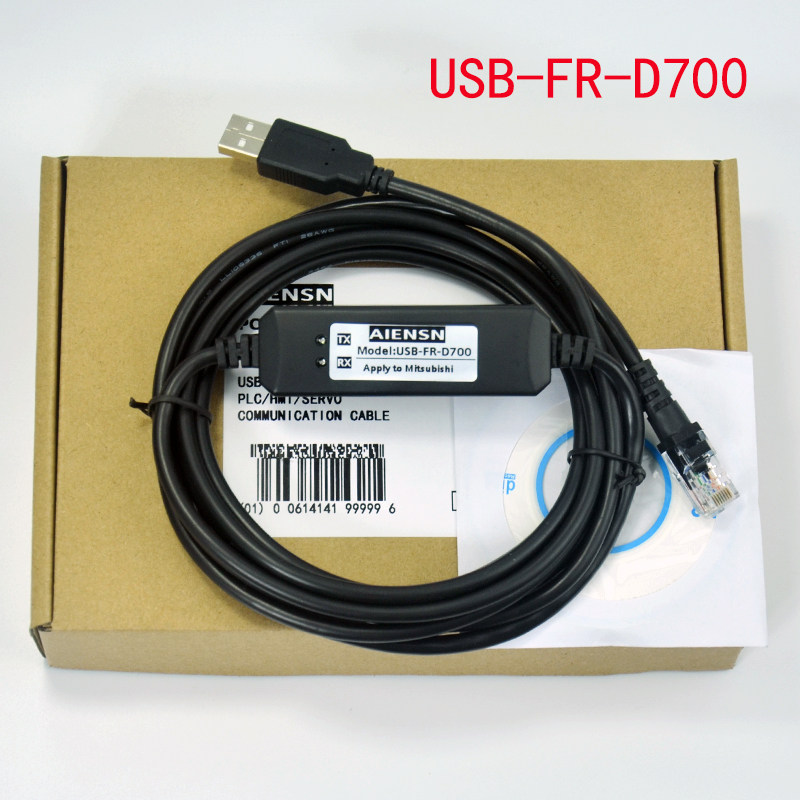 适用三菱FR-D740变频器USB调试电缆通讯信编程数据下载线FR-D700