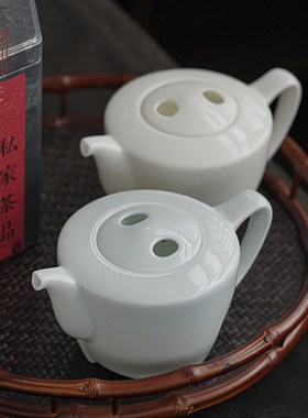 上古 听风白瓷带过滤大号单个功夫茶具单壶西施壶家用泡茶壶