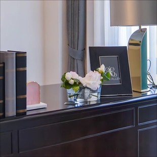 饰花瓶仿真花艺 美克仿真花水漾玫瑰玻璃花器假花家居餐厅摆放装