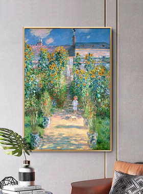 莫奈装饰画卧室墙画酒店餐厅壁画过道玄关挂画印象派油画世界名画