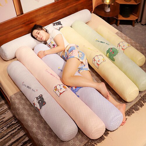 卡通冰豆豆长条抱枕女生睡觉牀上卧室夹腿枕头牀头靠枕宿舍孕妇男