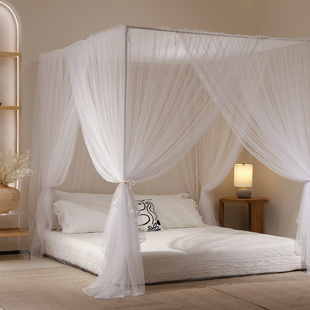 蚊帐家用2023新款卧室加密1米5床带支架1米八落地梦幻纹账高级